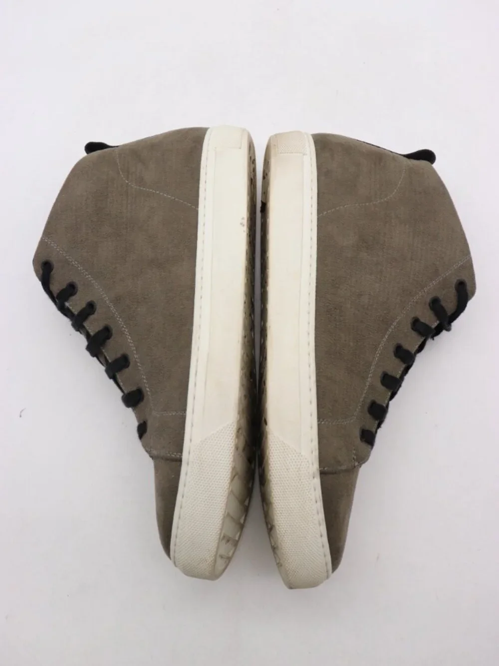 James Perse Men's Size 12 Sneakers Lace Up Gray Olive Green Suede Casual Shoes